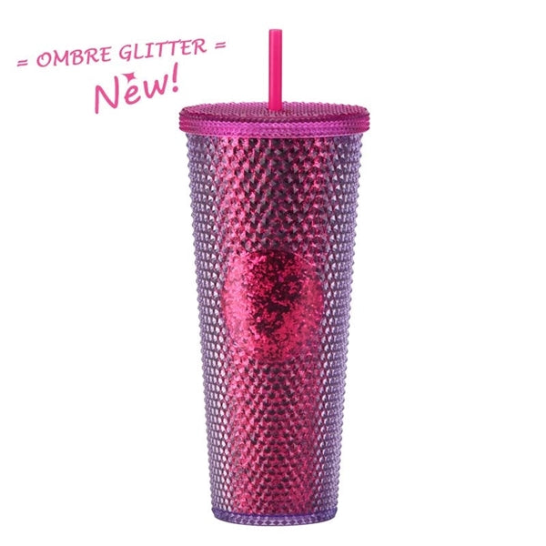 24oz Studded Tumbler with Lid and Straw