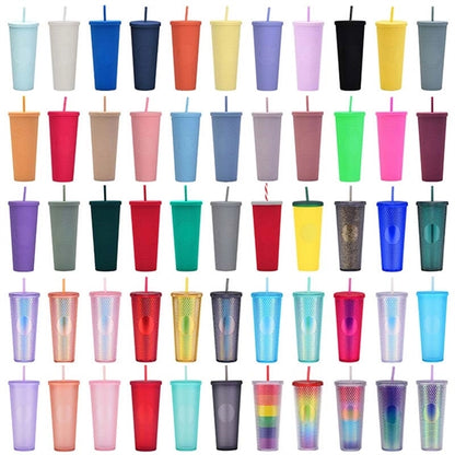 24oz Studded Tumbler with Lid and Straw