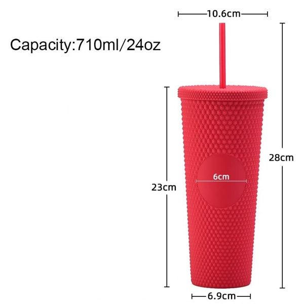 24oz Studded Tumbler with Lid and Straw