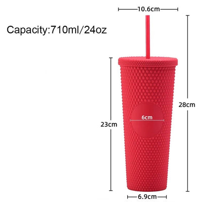 24oz Studded Tumbler with Lid and Straw
