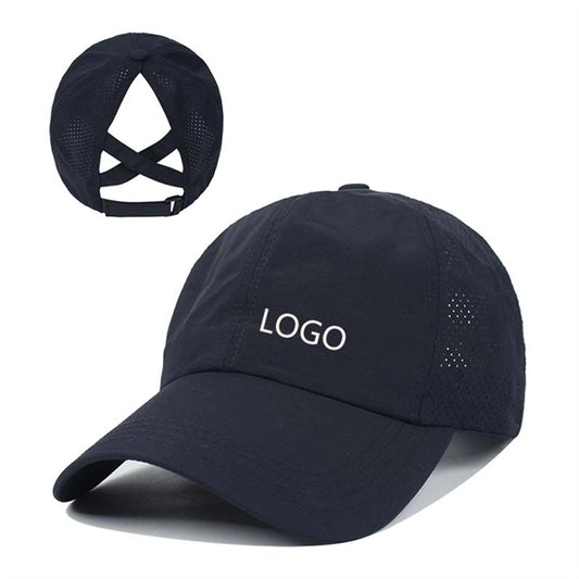 Womens Criss Cross Ponytail Baseball Cap