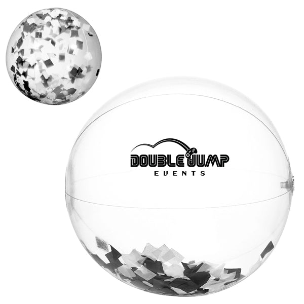 16" Black and White Confetti Beach Ball