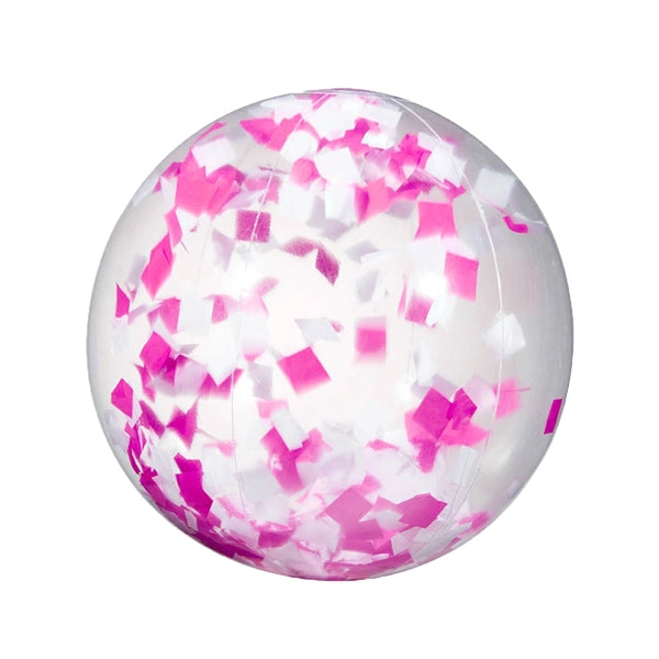 16" Pink and White Confetti Beach Ball