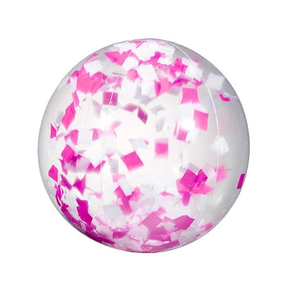 16" Pink and White Confetti Beach Ball