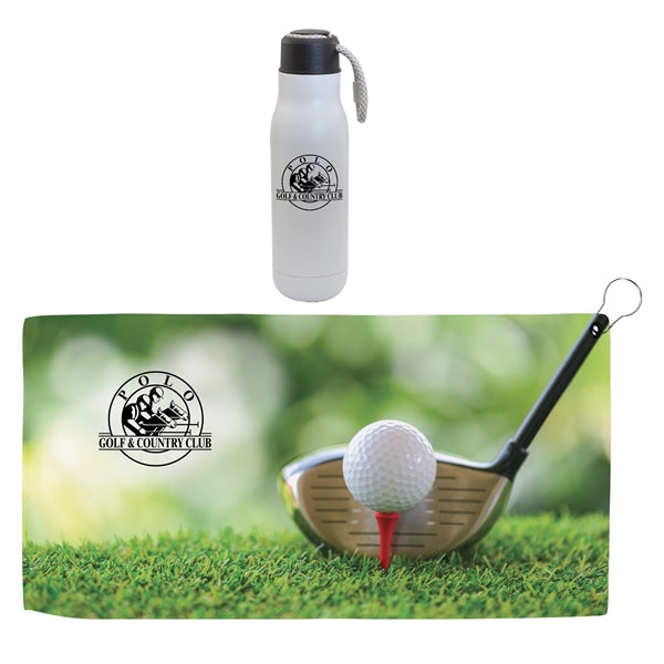 Hole in One Insulated Vacuum Bottle & Golf Towel Gift Set