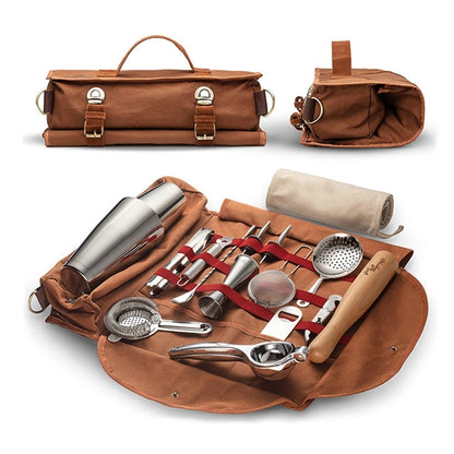 Canvas Shoulder Bartending Utensil Storage Bag