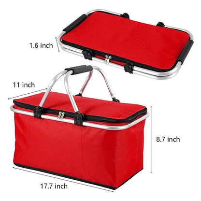 30L Folding Picnic Bag Cooler Basket