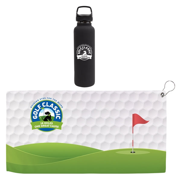Hole in One Insulated Vacuum Bottle & Golf Towel Gift Set