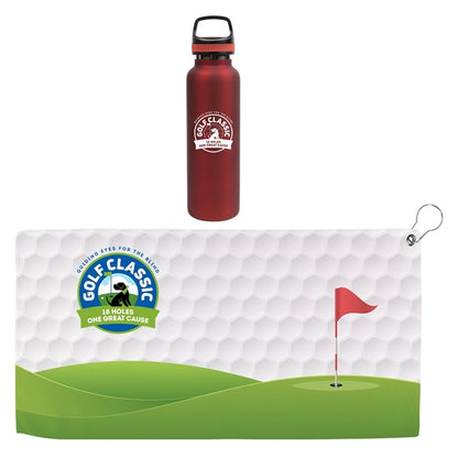 Hole in One Insulated Vacuum Bottle & Golf Towel Gift Set