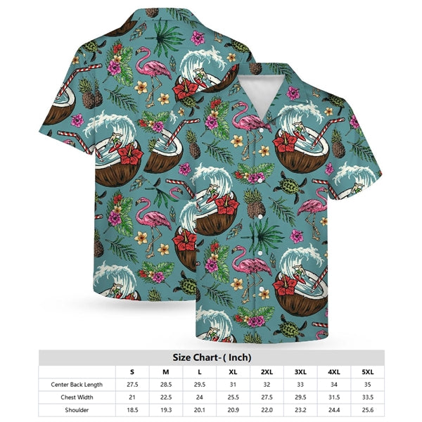MEN'S 135GSM SUBLIMATED HAWAIIAN CUBAN COLLAR CAMP SHIRT