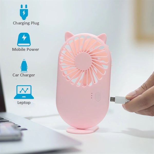 Mini Handheld Desk Cooling USB Fan with Base