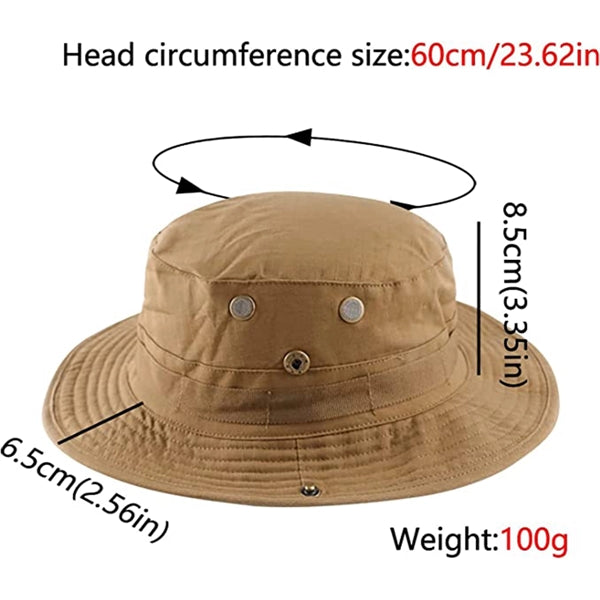 Foldable Adjustable Rope Button Fisherman Bucket Hat