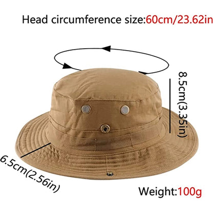 Foldable Adjustable Rope Button Fisherman Bucket Hat