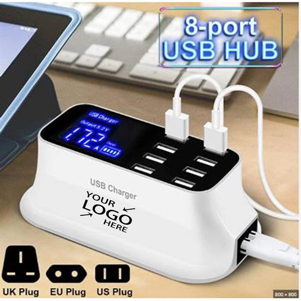 Multiple USB Charger 8-Port Desktop Charging Station Hub