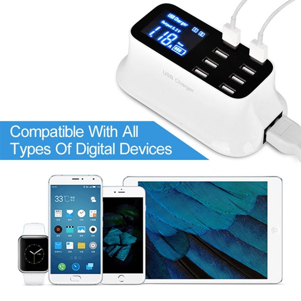 Multiple USB Charger 8-Port Desktop Charging Station Hub