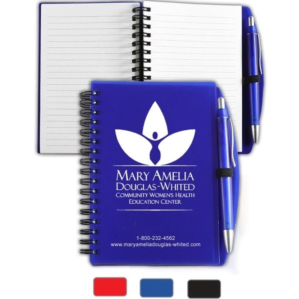 5x7 PVC COVER  Spiral Notebook w/Pen