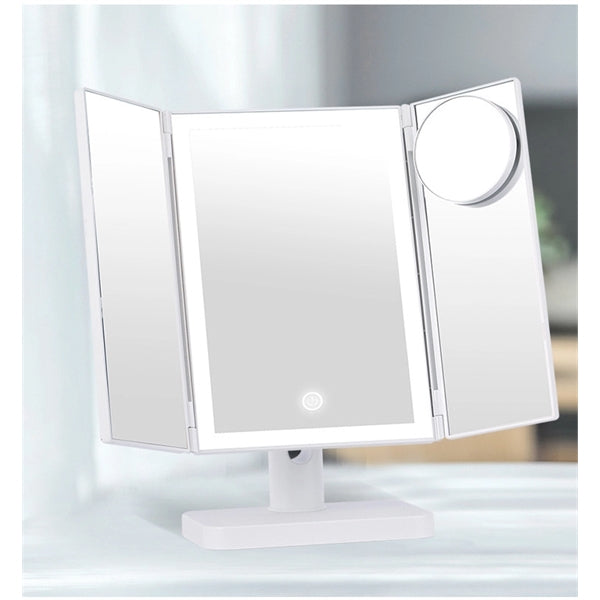 Tri-Fold Lighted Vanity Mirror