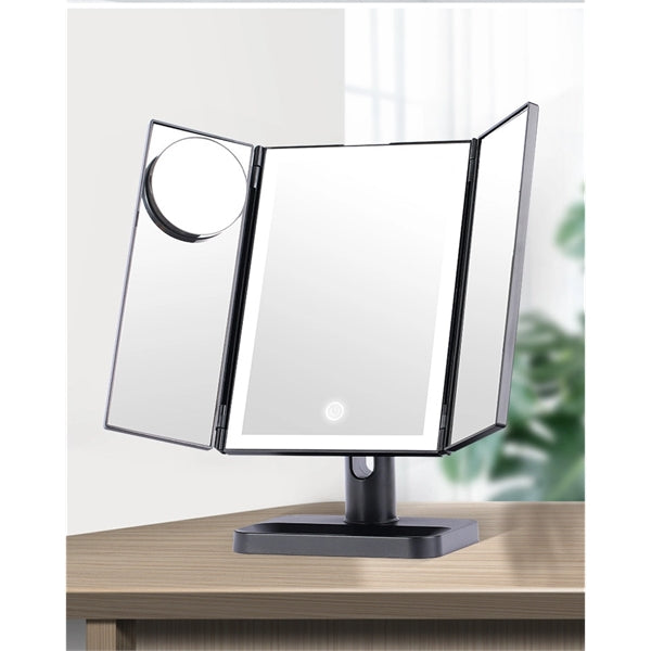 Tri-Fold Lighted Vanity Mirror