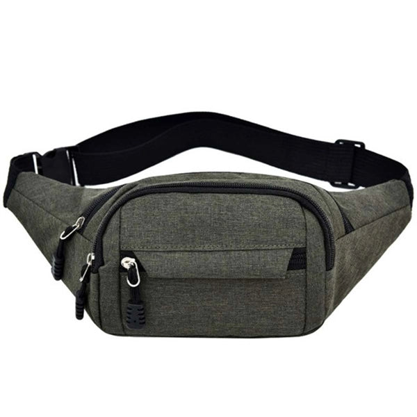 Large Crossbody Fanny Pack Belt Bag With 4-Zipper Pockets