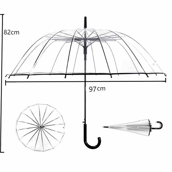 38"D- Clear Bubble Umbrella Large Windproof