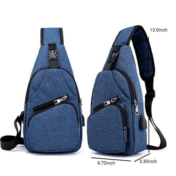 Waterproof Crossbody Bag With USB Charging Port