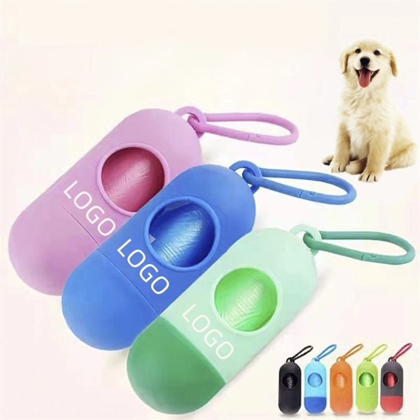 Dog poop bags with dispenser