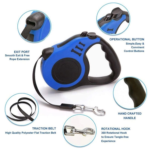 Portative Retractable Dog Leash 10FT for Small Medium