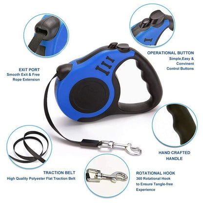 Portative Retractable Dog Leash 10FT for Small Medium