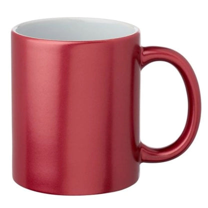 11 Oz. Metallic Color Exterior /W White Interior Custom Mugs