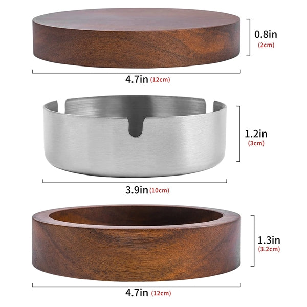 Wooden Ashtray with Lid