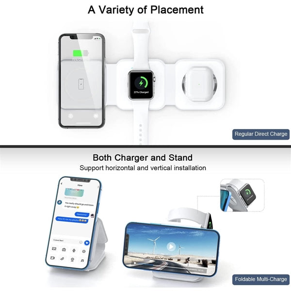 15W Fast 3-in-1 Foldable Magnetic Charger Station
