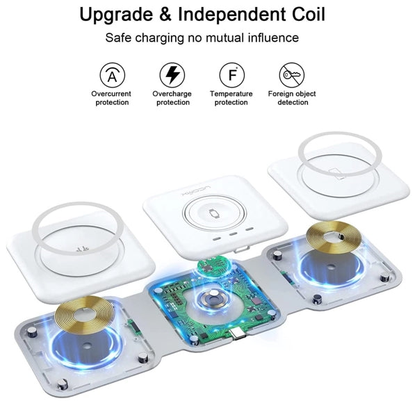15W Fast 3-in-1 Foldable Magnetic Charger Station