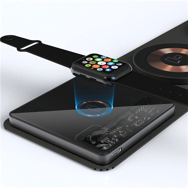 Transparent Foldable Wireless Charger Station 3 in 1