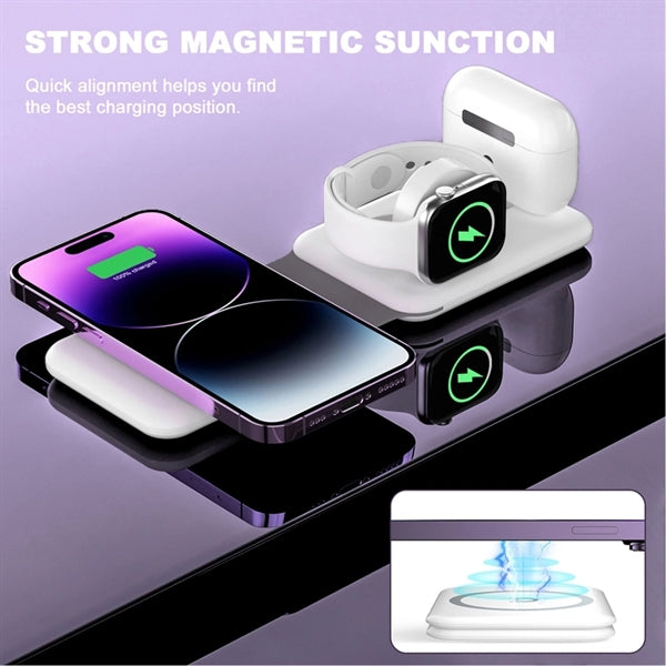Magnetic Foldable 3 in 1 Charging Station