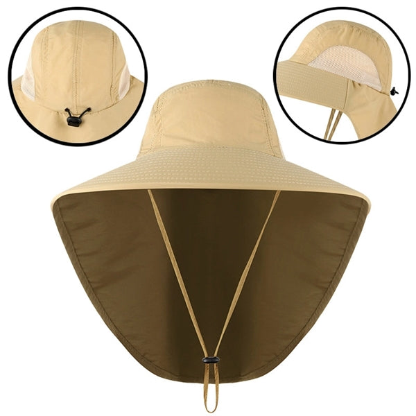 Outdoor Wide Brim Fishing Sun Hat with Neck Flap