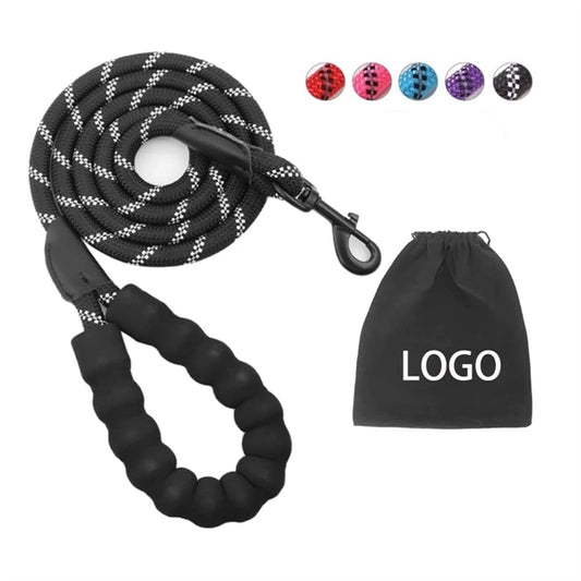 Soft Padded Handle Nylon Dog Leash Reflective Rope