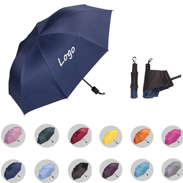 Custom 21" Windproof Travel Folding Umbrella