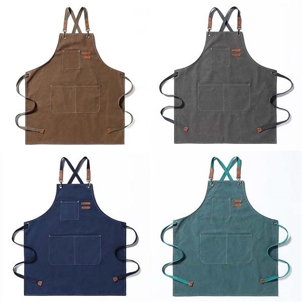 Chef Apron with Cross Back Straps for Men Women