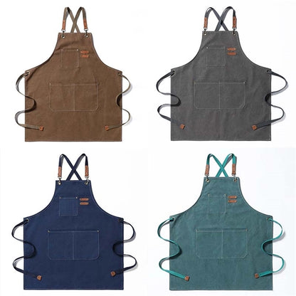 Chef Apron with Cross Back Straps for Men Women