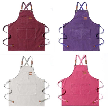 Chef Apron with Cross Back Straps for Men Women