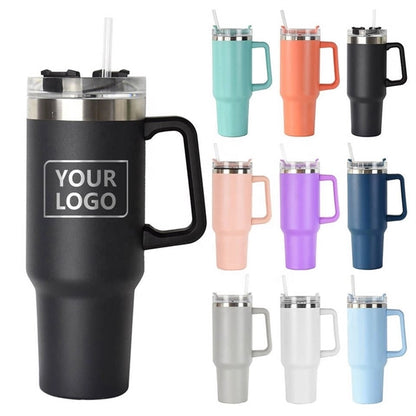 40oz Double Wall Stainless Steel Vacuum Tumbler With Handle