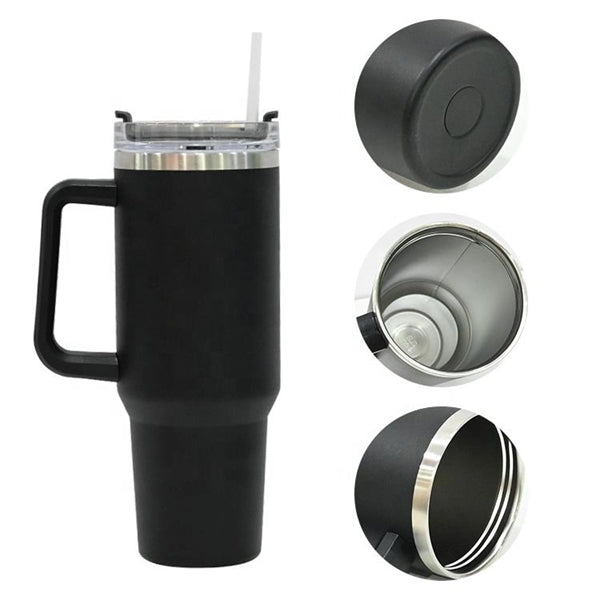 40oz Double Wall Stainless Steel Vacuum Tumbler With Handle