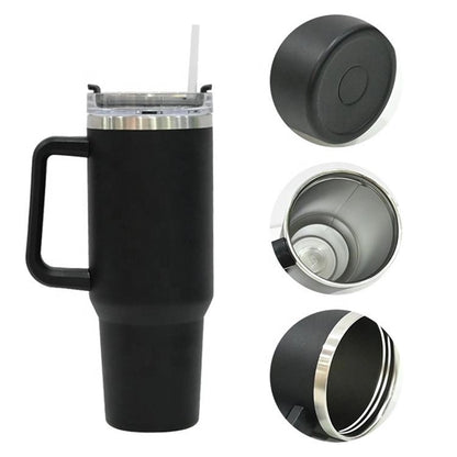 40oz Double Wall Stainless Steel Vacuum Tumbler With Handle