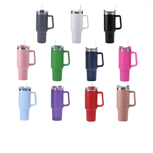 40oz Double Wall Stainless Steel Vacuum Tumbler With Handle