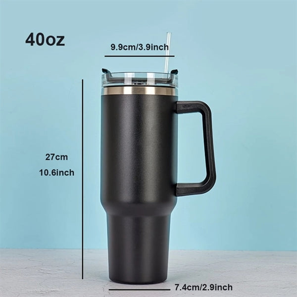 40oz Double Wall Stainless Steel Vacuum Tumbler With Handle