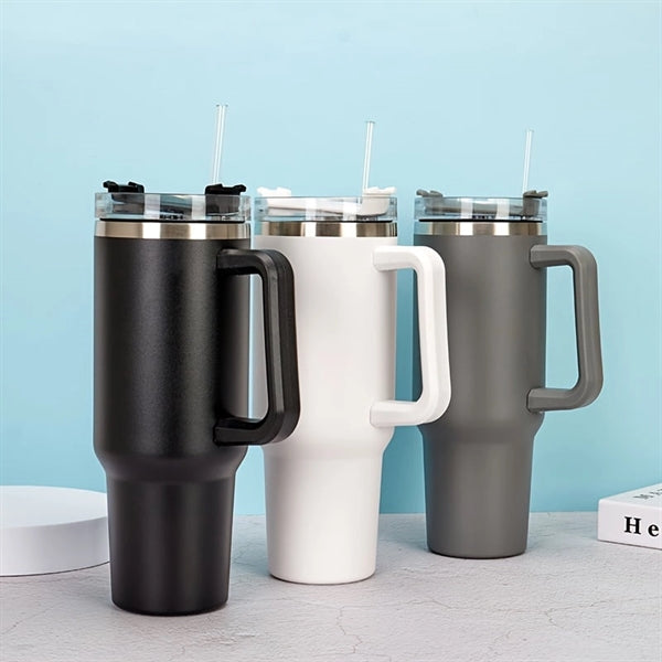 40oz Double Wall Stainless Steel Vacuum Tumbler With Handle