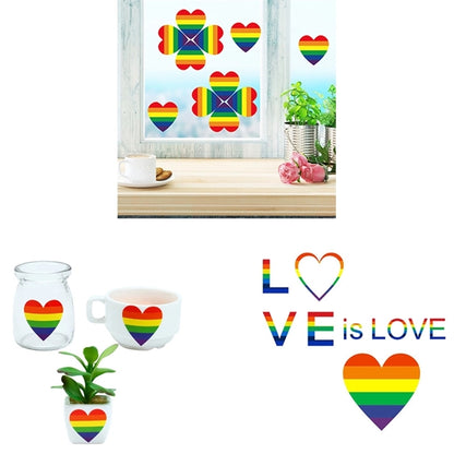 LGBT Gay Pride Rainbow Stickers 500 Pcs/Roll Heart Shaped