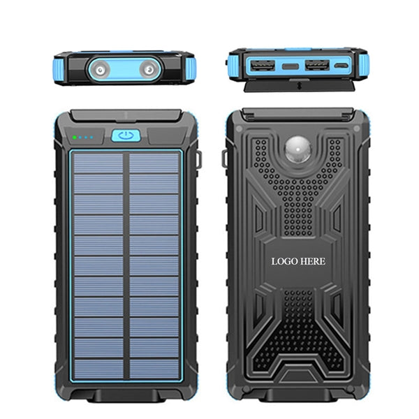 Solar Power Bank with LED Flashlight