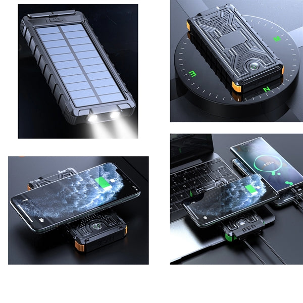 Solar Power Bank with LED Flashlight