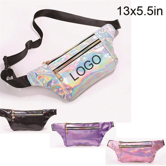 Waterproof Holographic Laser Fanny Pack/Waist Bag w/Zipper